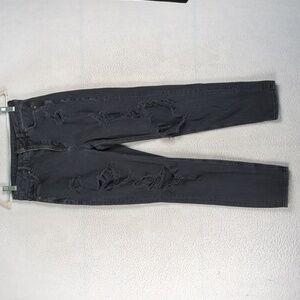 American Eagle Outfitters High Rise Distressed Jeans - Charcoal Gray